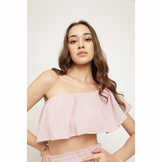 Haut froissé Bianca en rose