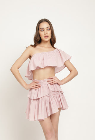 Haut froissé Bianca en rose