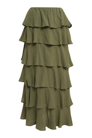 Jupe longue Maria en olive