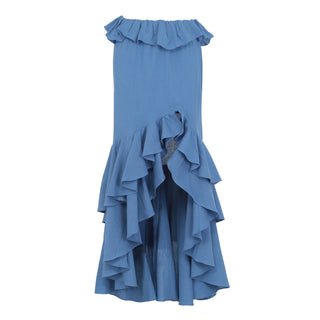 raina ruffled skirt in blue
