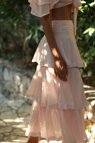 Fiona Ruffle Skirt in Pink