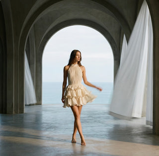 Sofia short ruffle dress in Cream Amazula Sofia short ruffle dress in Cream Amazula