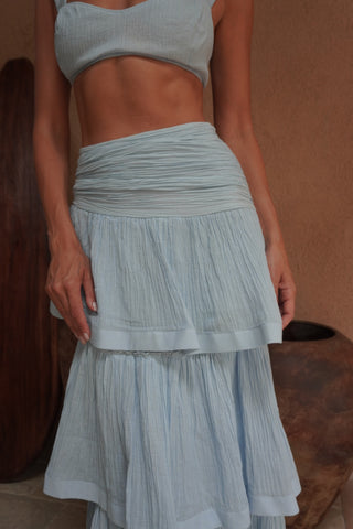 Fiona Ruffle Skirt in Blue