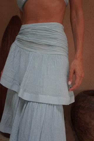 Fiona Ruffle Skirt in Blue