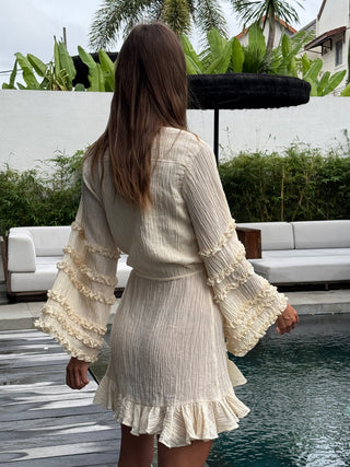 Colette wrap dress in Cream