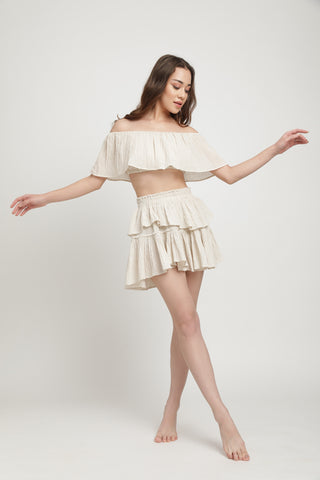 Bianca crinkled skirt in undyed