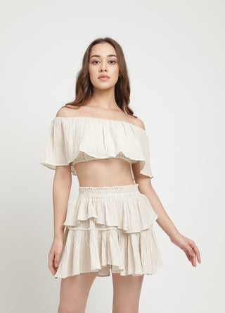 Bianca crinkled skirt in undyed