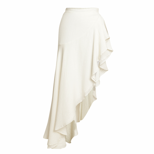 Rita asymmetrical skirt in natural white