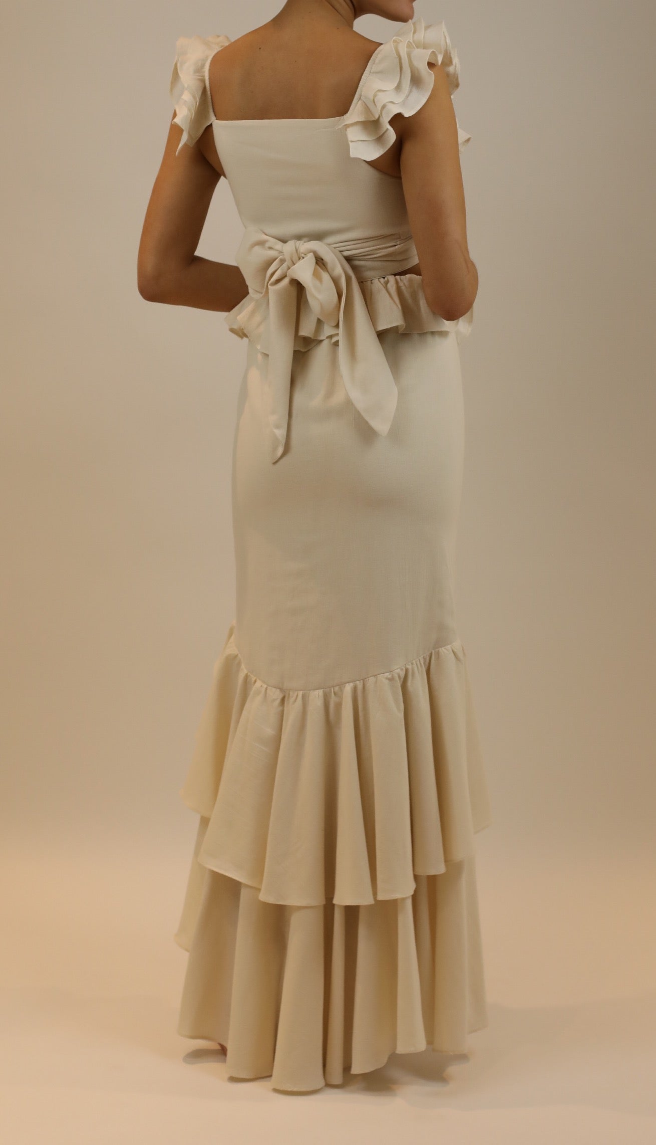 raina ruffed skirt in off white