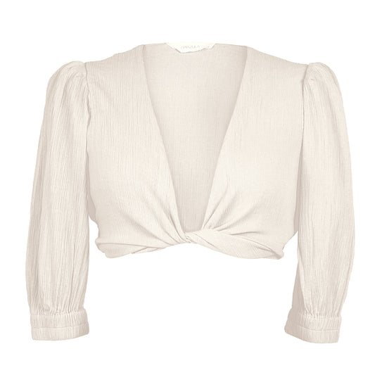 layla wrap top in cream