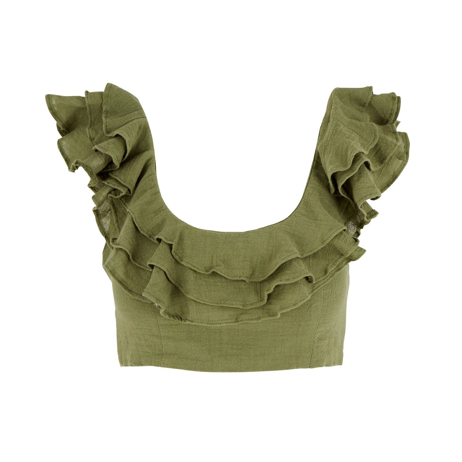 montana cropped wrap top in olive